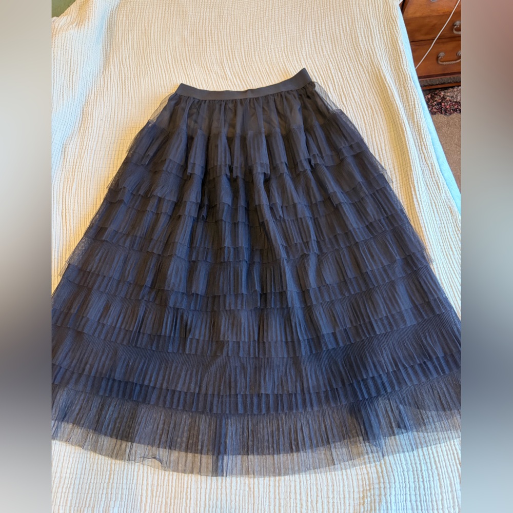 Midi Black Tulle Studio West Skirt